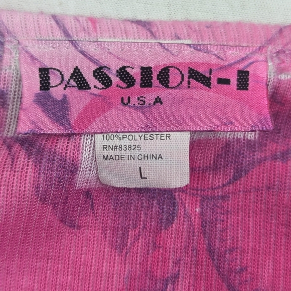 Passion Long Double Sleeve Blouse with Roses, Cross and Sequins Large - Picture 2 of 9